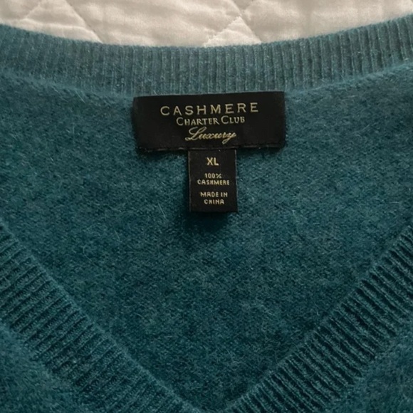 Charter Club 100% Cashmere Sweater - Turquoise - Picture 1 of 4